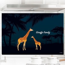 Kisen廚房媽媽與小長頸鹿告白藝術板 深色 熱帶, 1個