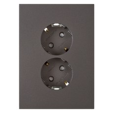 CHEIL ELECTRIC 2孔電源插座 深灰色, 1個