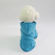 댕댕이 반려견 데일리 주머니 후드티, 블루, 1개