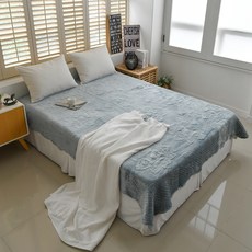 BLEDIK HOME 素色印花床墊, 藍灰色