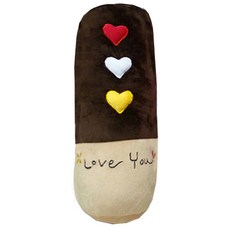 弘大善熙小舖 549三重愛心棒狀餅乾抱枕, 巧克力色