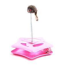 Bycell貓咪玩具星星彈簧老鼠, 粉色的, 1個