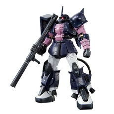 BANDAI 萬代 Club G限量版RG 1/144 MS-06R-1A Zaku II專用塑膠模型 黑色, 1個