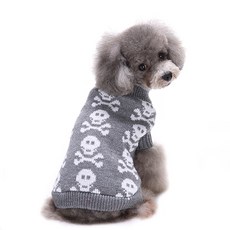ZEZEPET Gray Bone 寵物狗針織衫, G311PDFC108, 1個