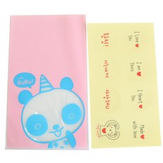 黃氏便當 熊貓無黏性美味袋 100入 + 透明情人留言貼紙 100入, 1套