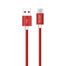아이리버 C타입 메탈 페브릭 3M 데이터 케이블, 레드, 1개
