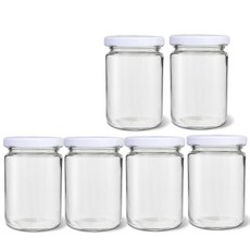 Mir M-glass 玻璃儲物瓶 白色 400g, 350毫升, 6入