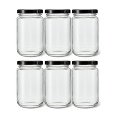 Mir M-glass 玻璃儲物瓶黑色 580g, 400毫升, 6入