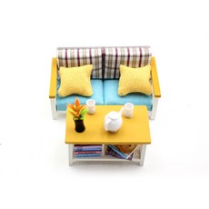 아트조이 DIY 미니어처 홈퍼니싱 Double Sofa Set B, 혼합 색상, 1세트