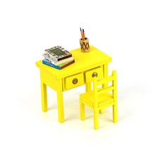 아트조이 DIY 미니어처 홈퍼니싱 Desk & Chair Set B, 혼합 색상, 1세트