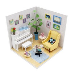 아트조이 DIY 미니어처 홈퍼니싱 Music Room, 혼합 색상, 1세트