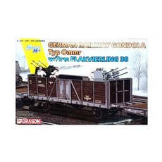 DRAGON 1/35 GERMAN RAILWAY GONDOLA Typ Ommr w/2cm FLAKVIERLING 38 塑料模型, 1套