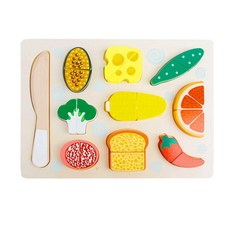 WOODENTOYFACTORY 쿡슬라이스 자석블록 19p, 혼합 색상, 1개
