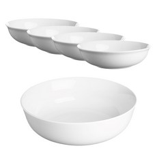 Price And Kensington Price & Kensington Simplicity 圓形服務碗 26 cm + 麥片碗 17.5 cm x 4 件, 白色的, 1套