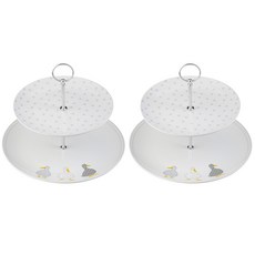 프라이스앤켄싱턴 메디슨 2단 케이크 스탠드, 그레이, 2개입