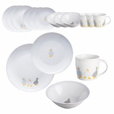 프라이스앤켄싱턴 메디슨 디너 식기세트 16p, 그레이, 접시 26.5cm x 4p + 21cm x 4p + 시리얼볼 4p + 머그 4p, 1개