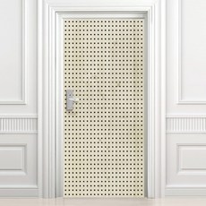 設計門貼玄關門貼紙 黑色復古風格 BVDS 05 高級, 米色木