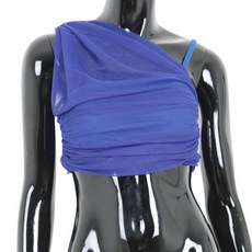 彈性網紗前蓬鬆肚皮舞服 BDT-14201, 藍色