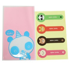 黃氏便當 無黏性美味袋 熊貓 100p + 動物棒棒糖貼紙 100p, 1套