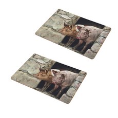 Happy Trading Happy Pop魔法動物廚房浴室腳踏墊 2入, 豬