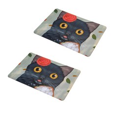 Happy Trading Happy Pop Cat Coffee廚房浴室腳踏墊 2入, 快樂卷