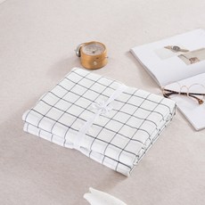 陽光棉簡約床被套, 白藍線