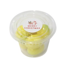 에이치씨엔 투명머핀컵 소 50p + 평면뚜껑 50p + 크리스마스화이트원형 스티커 50p, 1세트