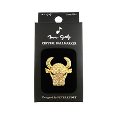 高爾夫先生 14K 鍍金 12 生肖水晶球記號筆, 牛