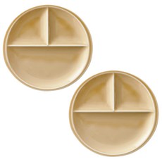 오다도기 레벤쿠첸 티토 3칸 원형 나눔접시 22cm, 라이트브라운, 2개