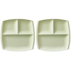 오다도기 레벤쿠첸 티토 3칸 사각 나눔접시 21cm, 라이트그린, 2개