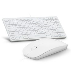 Ddzone 迷你有線鍵盤+鼠標套組, DMK-520M, 白色, 無數字鍵盤