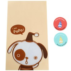 黃氏家便當 無黏膠Yummy狗狗袋 100入 + 生日派對帽圓形貼紙 100入, 1套