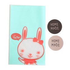 黃氏便當 非黏著式Yummy袋 兔子 100入 + 貼紙 手作 牛皮 50入 + 巧克力 50入, 1套