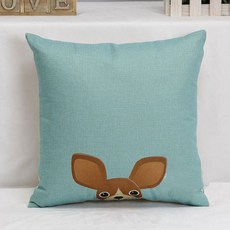 Blico 家居亞麻可愛小狗抱枕, 天空藍