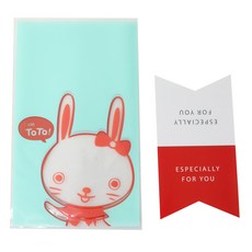 黃氏便當 非黏著Yummy袋 兔子 100入 + Especially Red 封口貼紙 100入, 1套