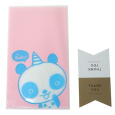 黃氏便當 非黏著式美味袋 熊貓 100入 + 謝謝封口貼紙 100入, 1套
