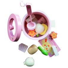 Mother garden 燉菜製作過家家木製玩具 8 厘米, 粉色的