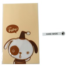 黃氏便當 非黏著式美味袋 小狗 50入 + 腳掌手工貼紙 白色 50入, 1套