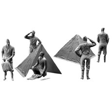 DRAGON 1/35 德國國防軍露營 3 人偶套組與 Zeltbahn 塑料步兵, 1套