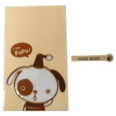 黃氏便當 非黏著式美味袋 小狗 30入 + 腳掌手工貼紙 牛皮紙 30入, 1套