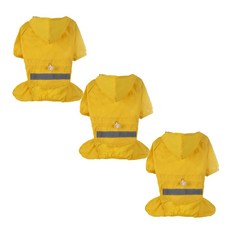 펫나인 반려동물 방수우비 올인원 3p, 옐로우