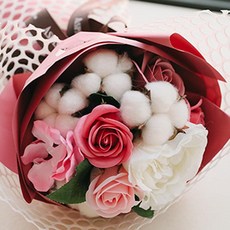 ASPASIA Amanda 香皂花棉花玫瑰花束, 粉紅色