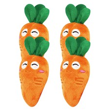 Ttpet Celeb Pet 胡蘿蔔絨毛發聲玩具, 單一顏色, 4個