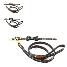 에이프릴16 반려동물 블랙체크 리본 목줄세트 L, 혼합 색상, 3세트