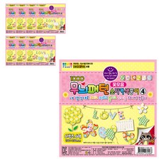 칼라팬시 1000 무늬패턴 꽂모음 스티커 색종이4 6p, 6색, 8개입