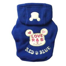 Harashikoku-ki 寵物狗 我愛你 連帽T恤, 藍色, 1個