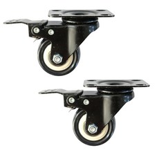EMPIRE 3英吋平板式腳煞車腳輪 聚氨酯輪 Z12, 2個