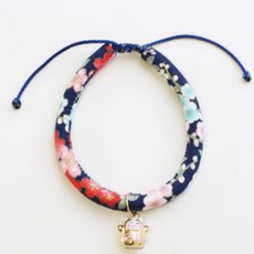 댕댕이 강아지 고양이 일본스타일 목 딸랑이 XS, 검은벚꽃, 1개