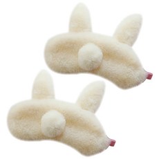 白色兔子造型眼罩, 1件, 2個