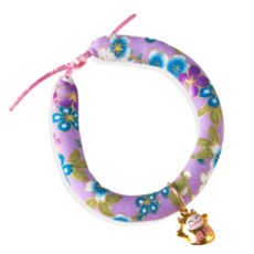 댕댕이 강아지 고양이 일본스타일 목 딸랑이 XS, 어두운보라색, 1개